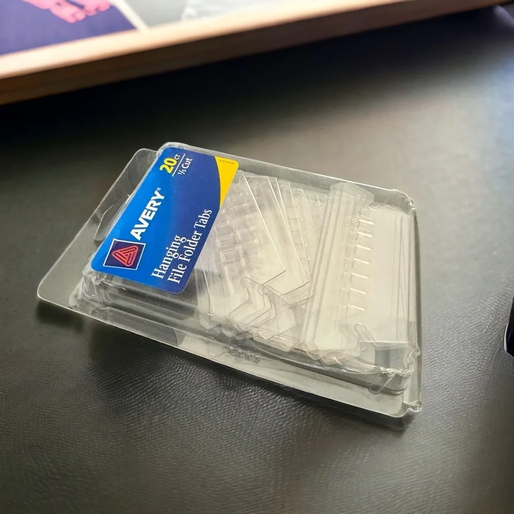 Avery® Hanging File Folder Tabs and Inserts, 1/5 Cut, Clear, 4 Packs, Brand New!